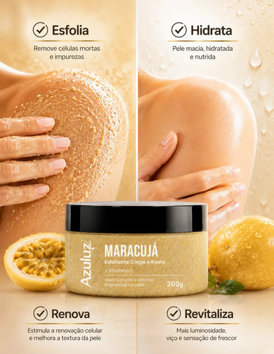 Esfoliante Rosto E Corpo Azuluz Maracujá 200g