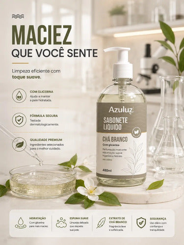 Sabonete Líquido Chá Branco 480ml Com Glicerina
