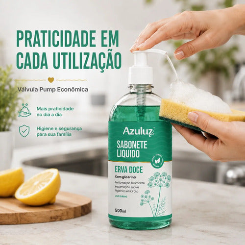 Sabonete Líquido Erva Doce Com Glicerina 480ml Limpeza Suave