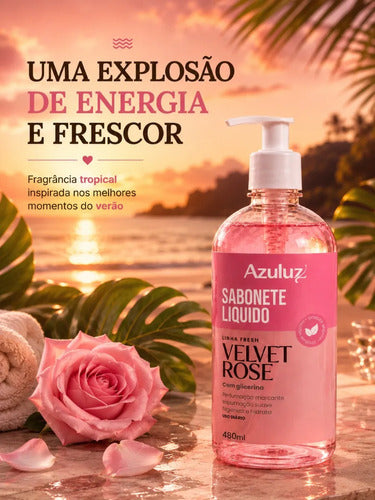 Sabonete Líquido Velvet Rose 480ml Com Glicerina Hidratante
