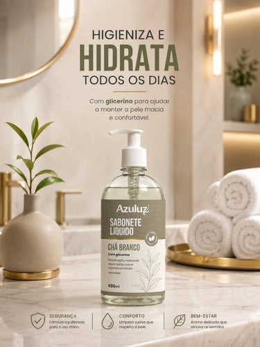 Sabonete Líquido Chá Branco 480ml Com Glicerina