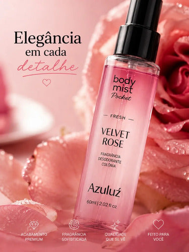 Body Mist Pocket Velvet Rose Fresh Feminino 60ml