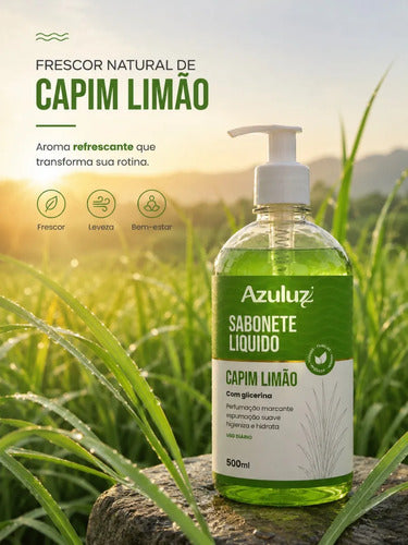 Sabonete Líquido Capim Limão 480ml Limpeza Com Glicerina
