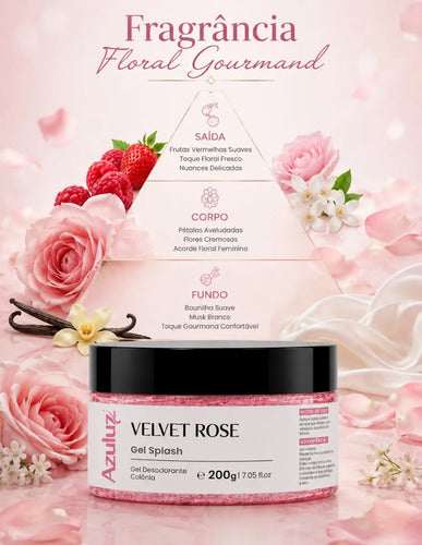 Gel Splash Velvet Rose Floral Gourmand Pele Perfumada