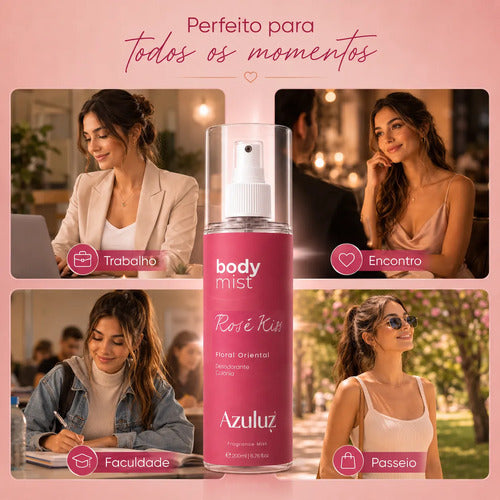 Body Splash Rosé Kiss Floral Oriental Feminino 200ml