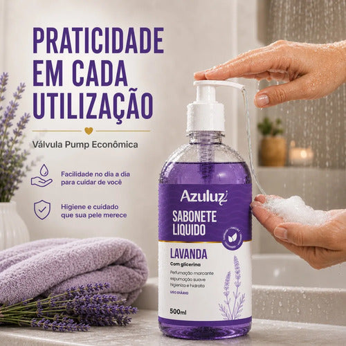 Sabonete Líquido Lavanda Glicerinado 480ml Com Glicerina