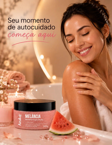 Esfoliante Rosto E Corpo Azuluz Melancia 200g