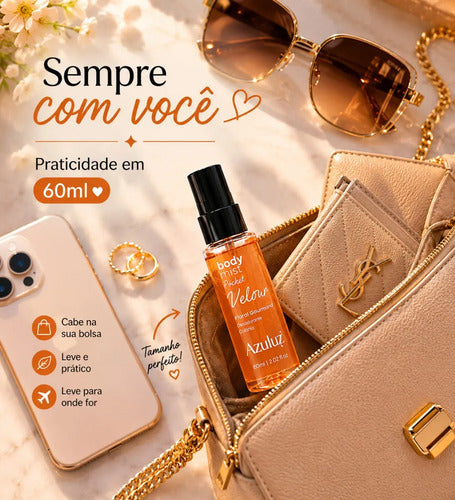 Body Mist Pocket Velour Floral Gourmand Feminino 60ml