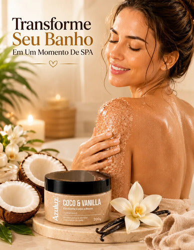 Esfoliante Rosto E Corpo Azuluz Coco E Vanilla 200g