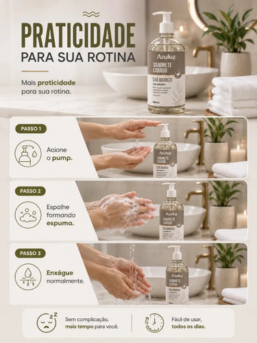 Sabonete Líquido Chá Branco 480ml Com Glicerina
