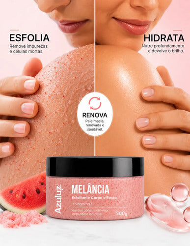 Esfoliante Rosto E Corpo Azuluz Melancia 200g