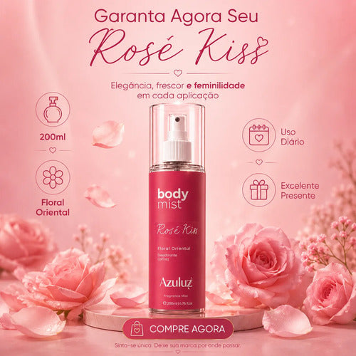 Body Splash Rosé Kiss Floral Oriental Feminino 200ml