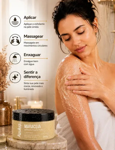 Esfoliante Rosto E Corpo Azuluz Maracujá 200g