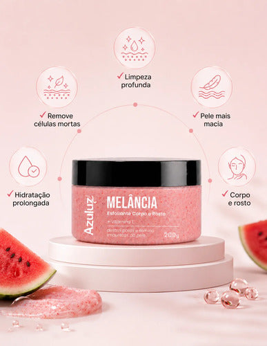 Esfoliante Rosto E Corpo Azuluz Melancia 200g