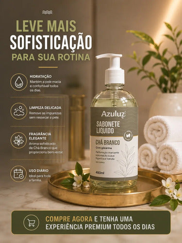 Sabonete Líquido Chá Branco 480ml Com Glicerina