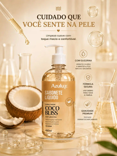 Sabonete Líquido Coco Bliss 480ml Com Glicerina Hidratante