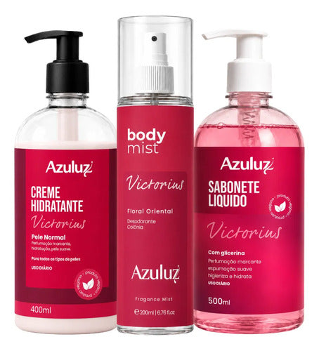 Kit Body Mist Hidratante Sabonete Líquido Victorius Feminino