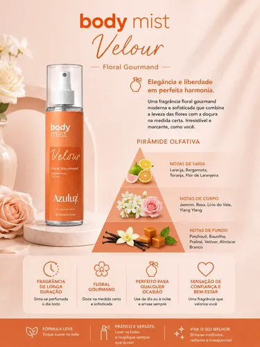 Body Splash Velour Floral Gourmand Feminino 200ml