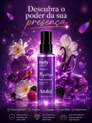 Body Mist Pocket Mystique Floral Gourmand Feminino 60ml