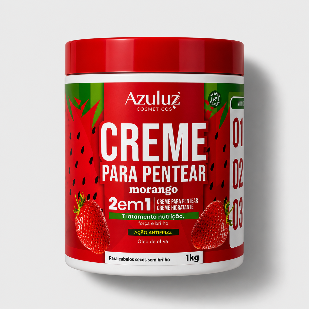 creme para pentear morango 2 em 1