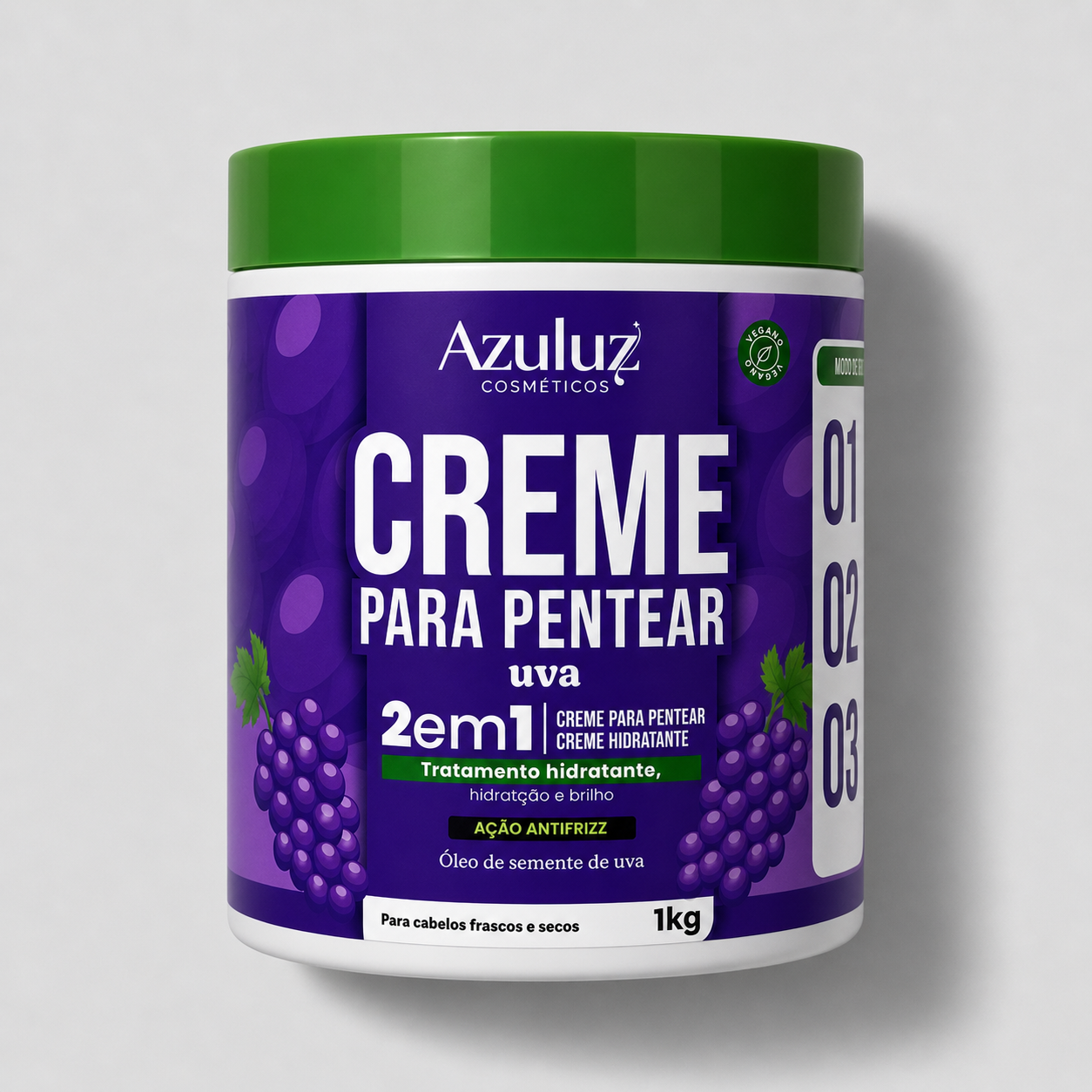 Creme para Pentear 2 em 1 Uva