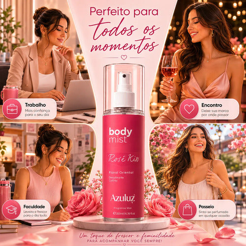Body Splash Rosé Kiss Floral Oriental Feminino 200ml