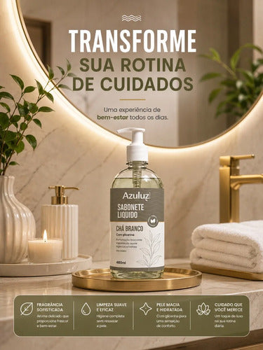 Sabonete Líquido Chá Branco 480ml Com Glicerina