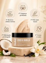 Esfoliante Rosto E Corpo Azuluz Coco E Vanilla 200g