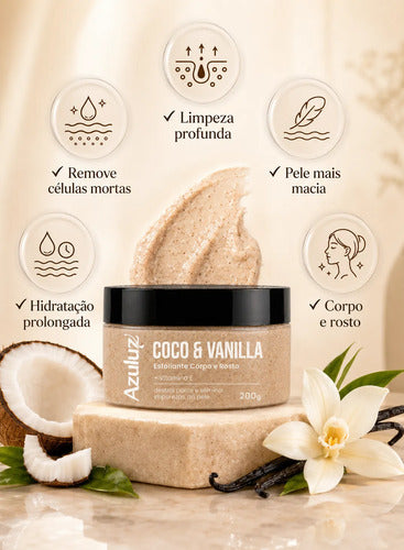 Esfoliante Rosto E Corpo Azuluz Coco E Vanilla 200g