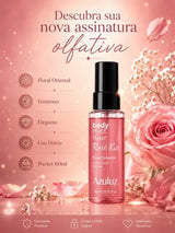 Body Mist Pocket Rosé Kiss Floral Oriental Feminino 60ml