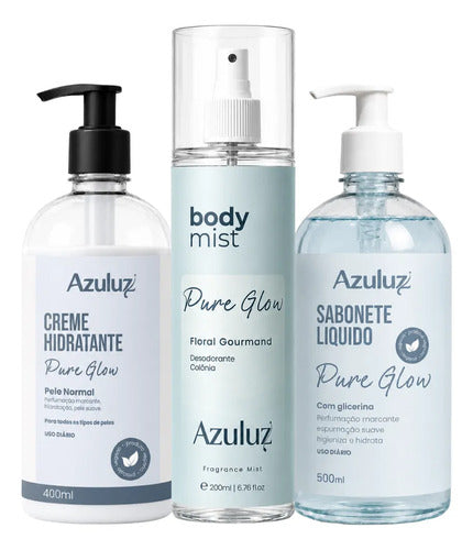 Kit Body Mist Hidratante Sabonete Líquido Pure Glow Feminino