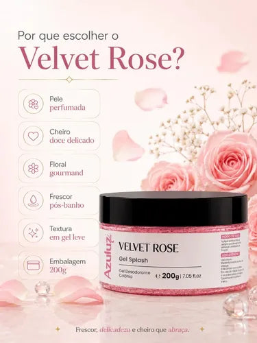 Gel Splash Velvet Rose Floral Gourmand Pele Perfumada