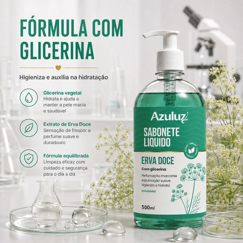Sabonete Líquido Erva Doce Com Glicerina 480ml Limpeza Suave