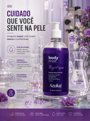 Sabonete Líquido Mystique Com Glicerina 480ml Pele Macia