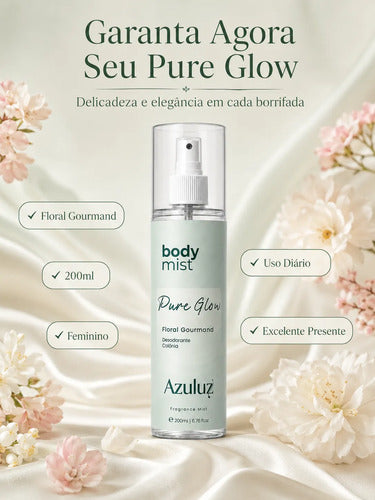 Kit Body Mist Hidratante Sabonete Líquido Pure Glow Feminino