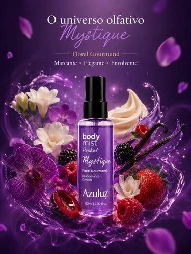 Body Mist Pocket Mystique Floral Gourmand Feminino 60ml