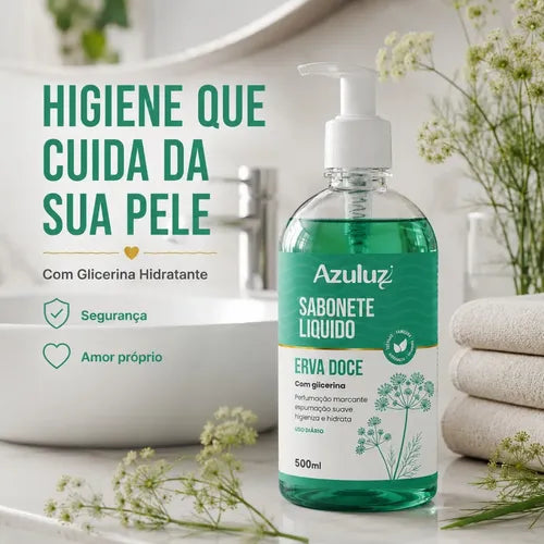 Sabonete Líquido Erva Doce Com Glicerina 480ml Limpeza Suave