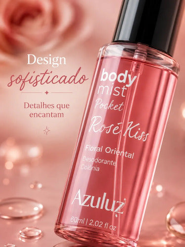 Body Mist Pocket Rosé Kiss Floral Oriental Feminino 60ml