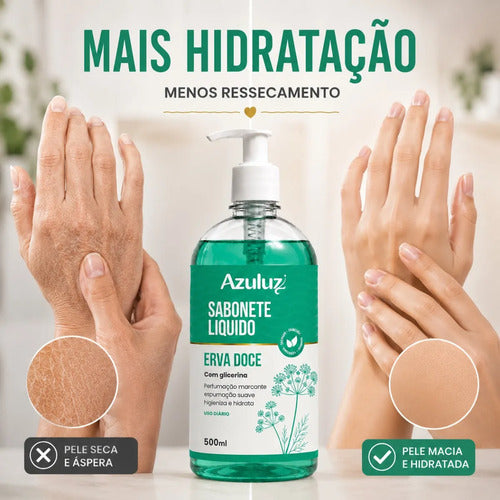 Sabonete Líquido Erva Doce Com Glicerina 480ml Limpeza Suave