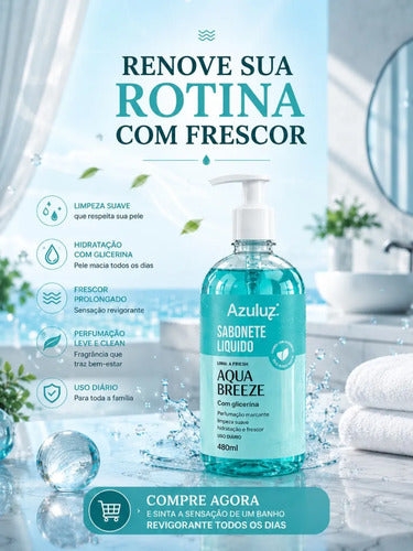 Sabonete Líquido Aqua Breeze 500ml Com Glicerina Hidratante