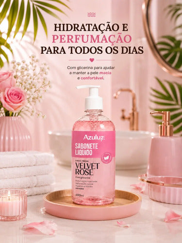 Sabonete Líquido Velvet Rose 480ml Com Glicerina Hidratante